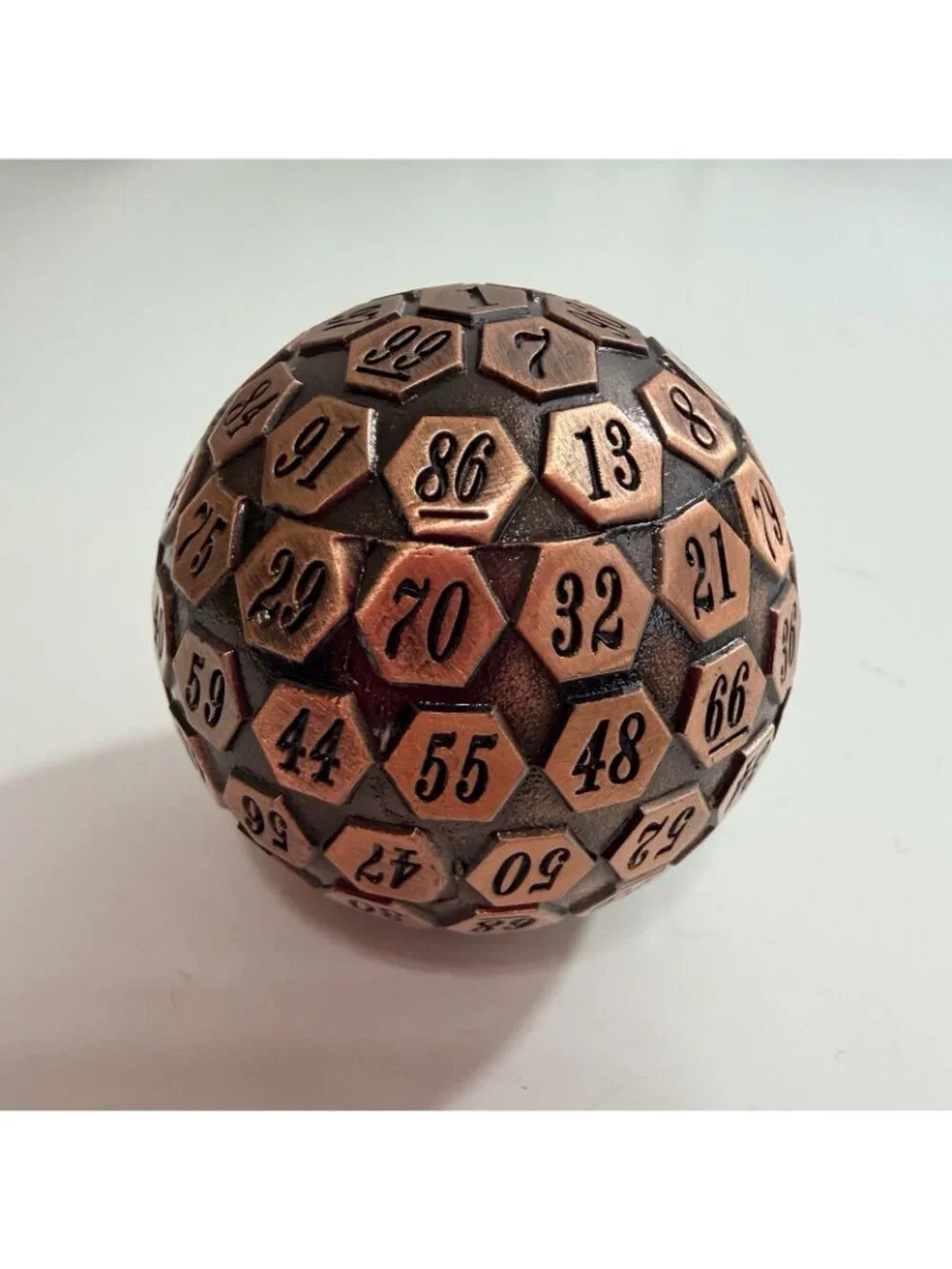 100 Sided Metal Dice for Tabletop RPG Adventure, DND Game, D100 Polyhedral Dice